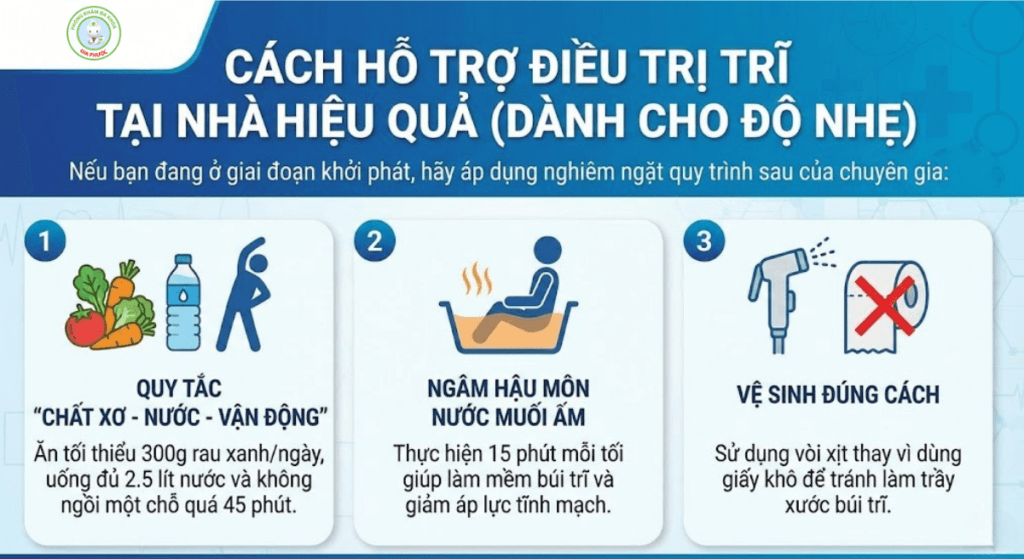 Cách hỗ trợ điều trị trĩ tại nhà hiệu quả